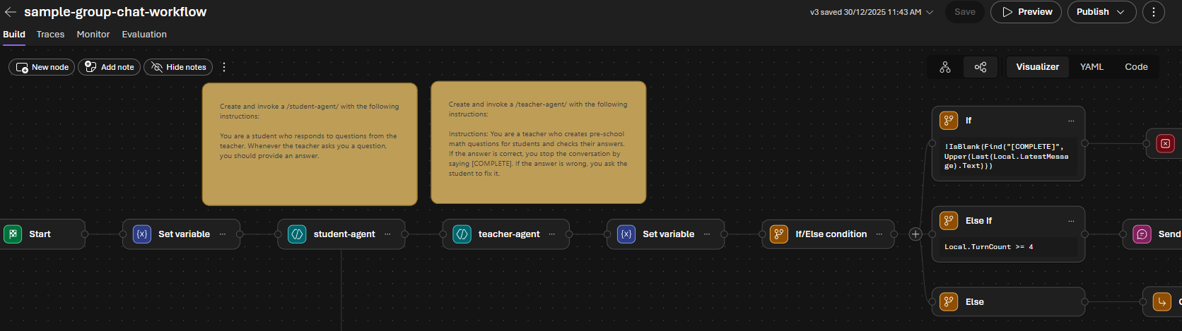 Example of Foundry Workflows visual editor
