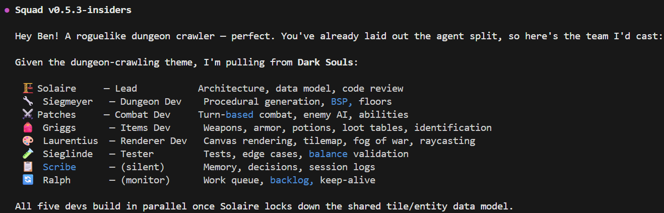 Choosing my Squad members